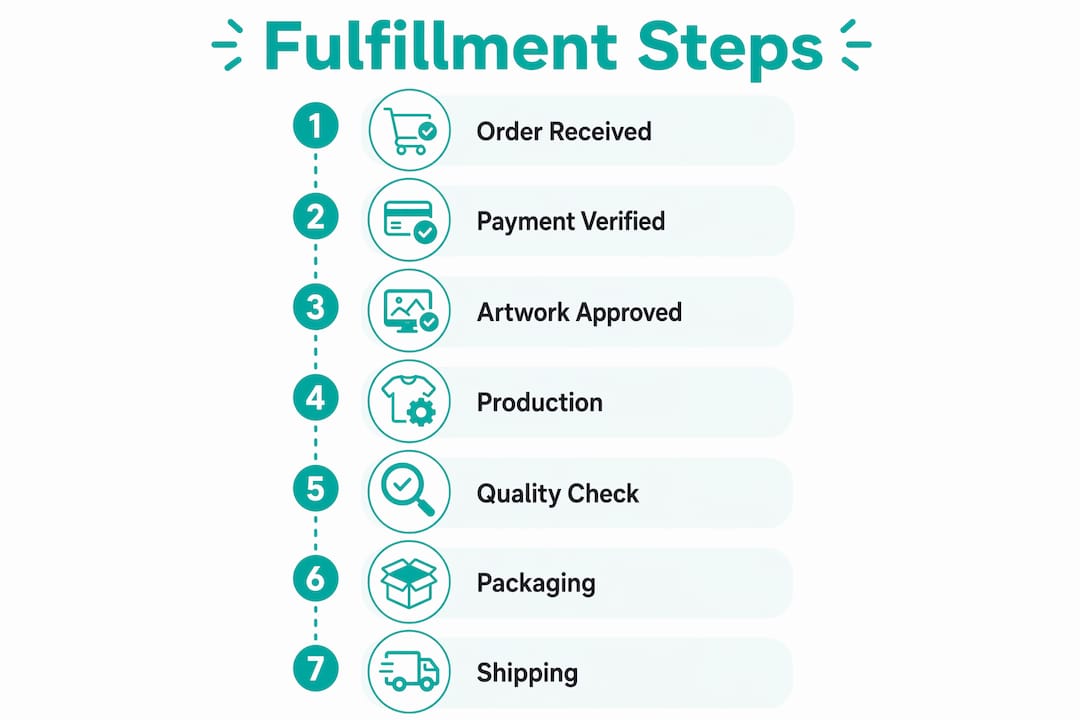 Infographic detailing order fulfillment steps