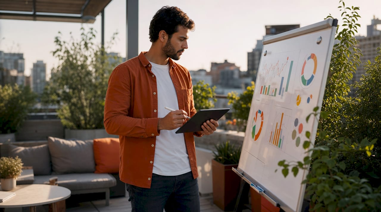 Data analyst reviewing automated reporting dashboards