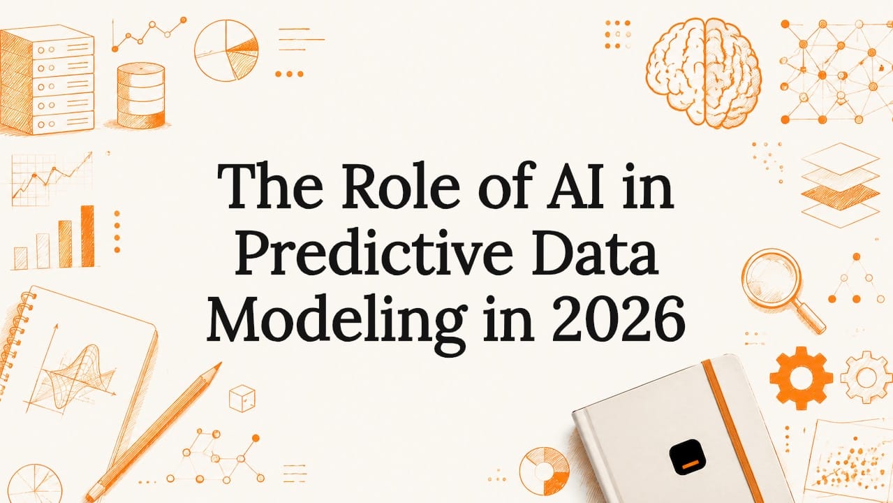 Decorative title card illustration for AI predictive modeling