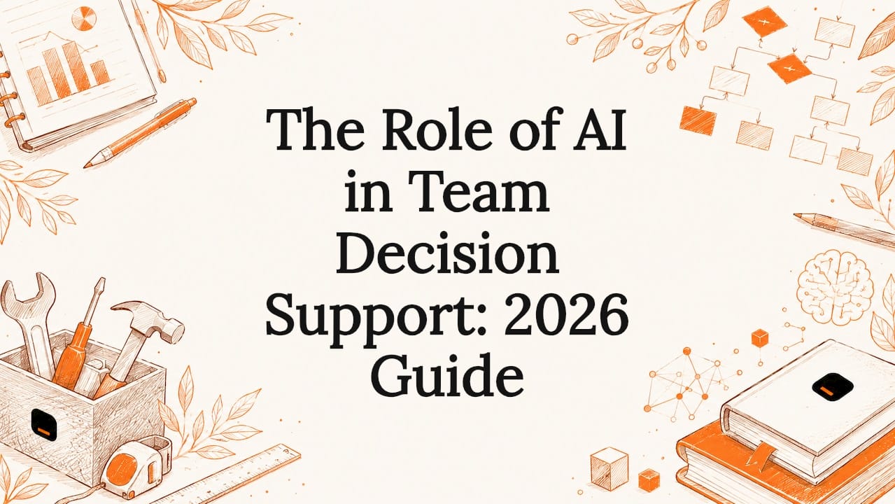 Decorative title card illustration for AI in team decisions