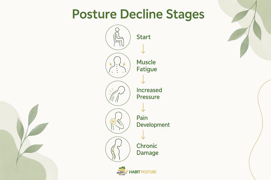 Infographic illustrating stages of posture decline