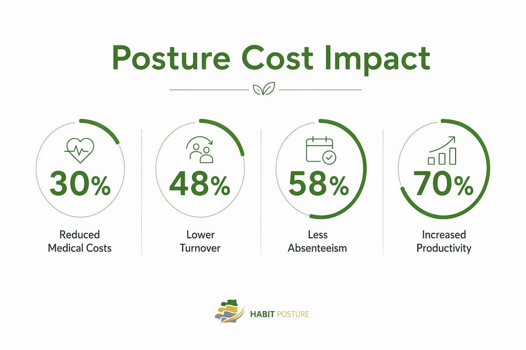 Infographic summarizing ergonomic investment benefits