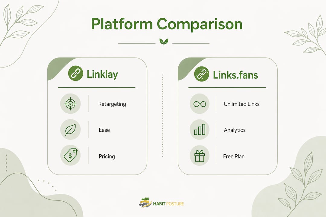Infographic comparing Linklay and Links.fans