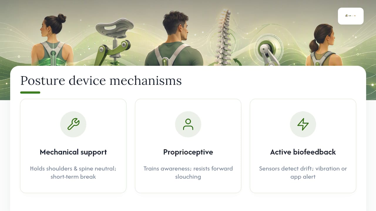 Diagram comparing posture device mechanisms