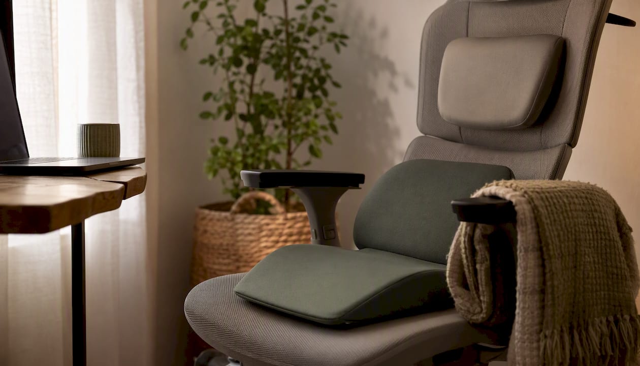 Lumbar cushions on ergonomic office chair