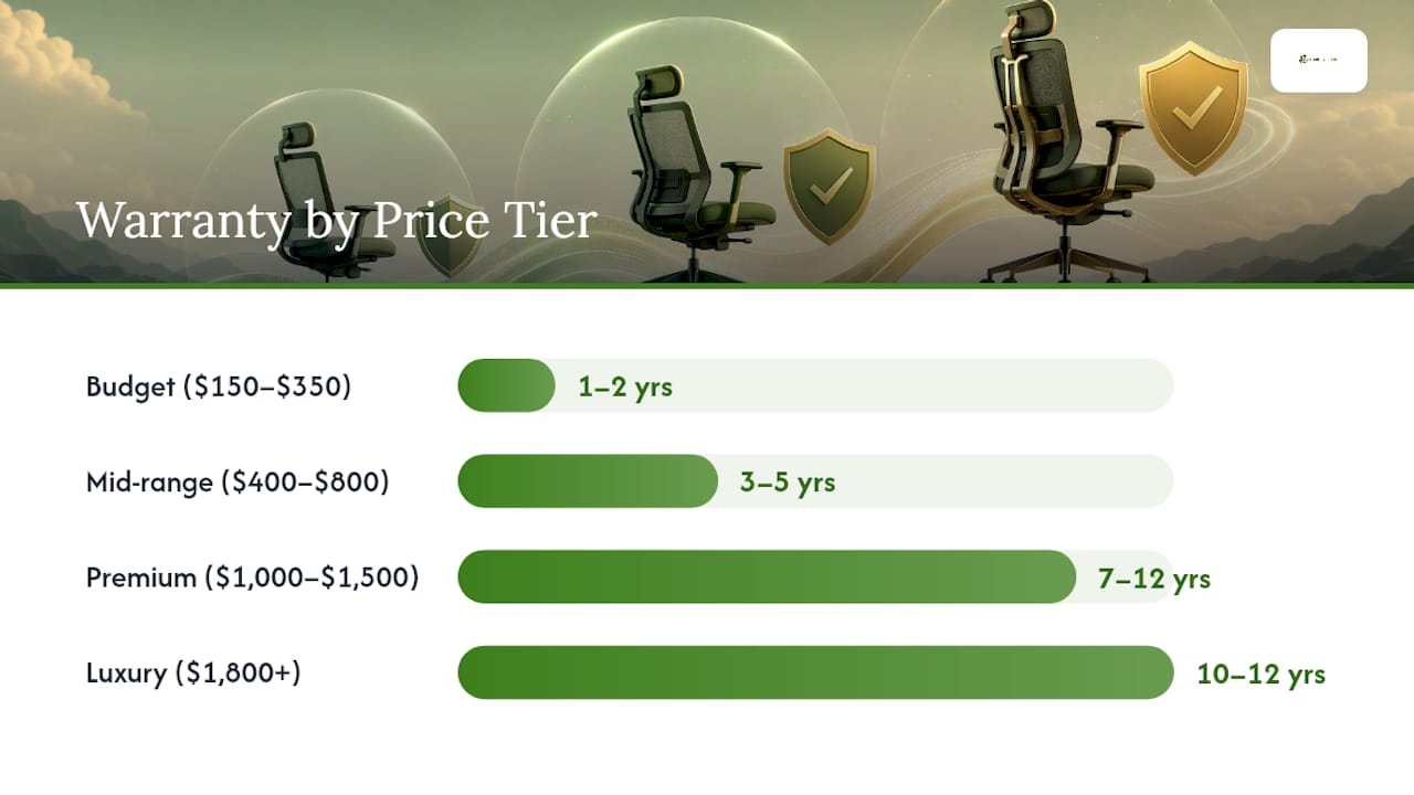 Diagram comparing ergonomic chair price tiers and features