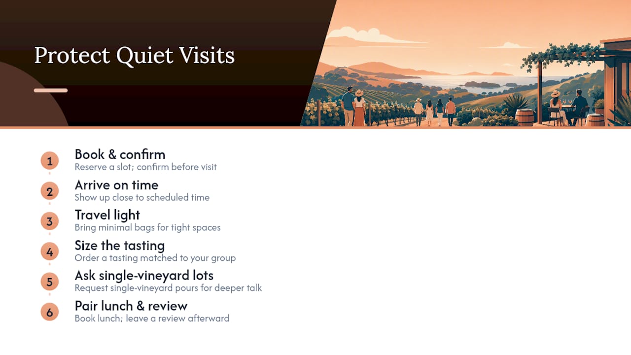Seven practices for a quieter winery visit
