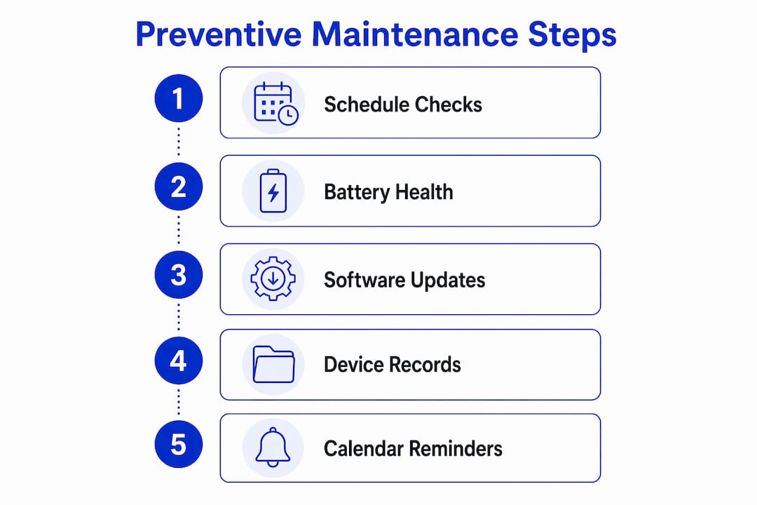 Infographic showing preventive maintenance steps