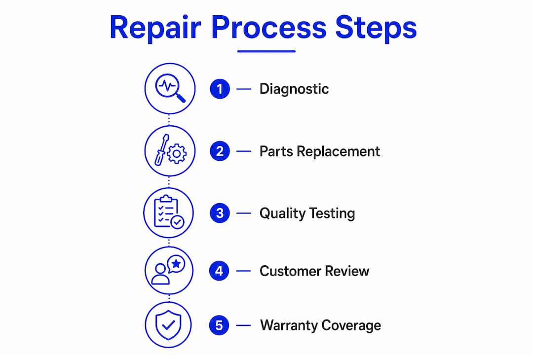 Infographic showing repair process steps