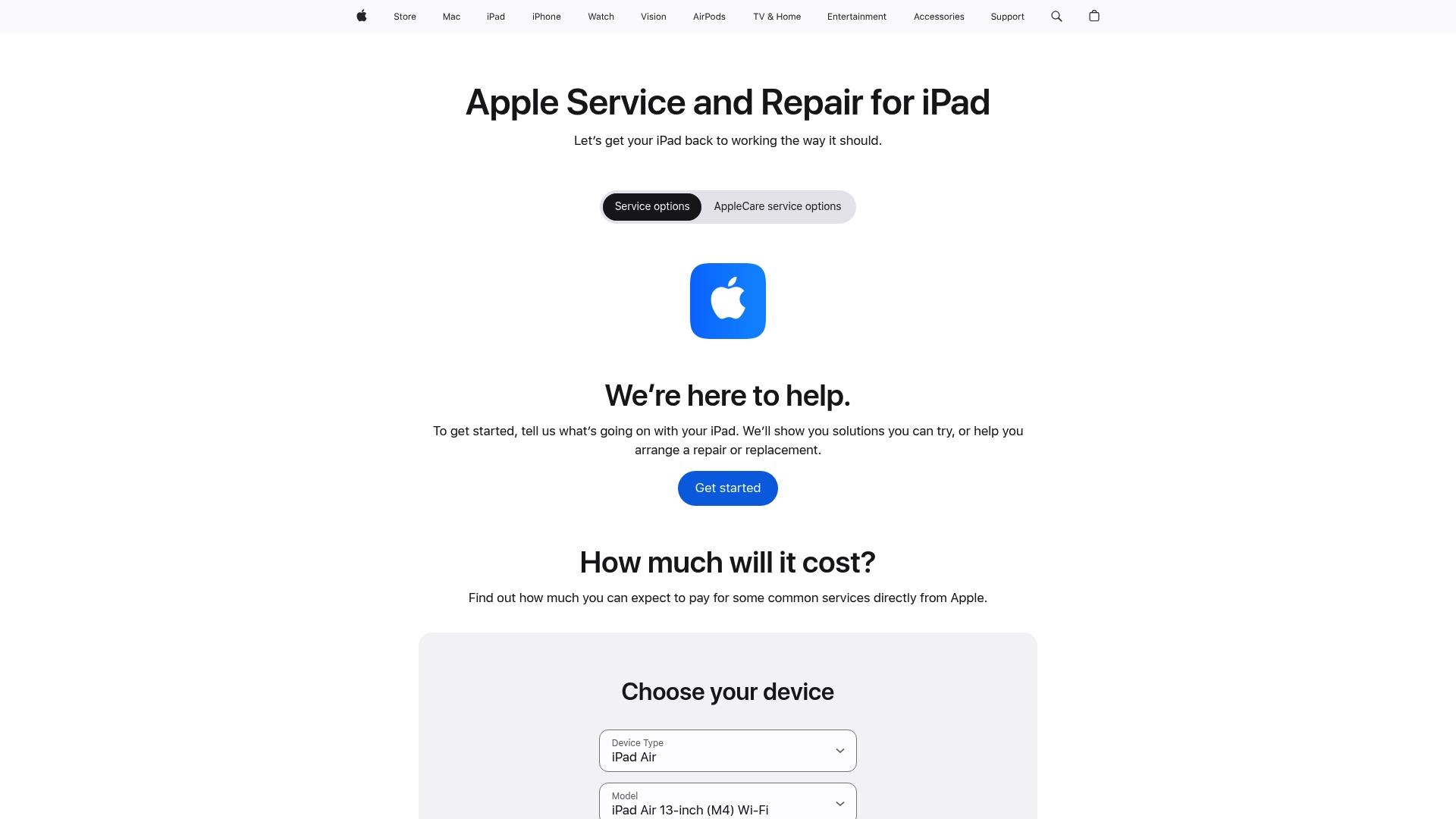 https://support.apple.com/ipad/repair