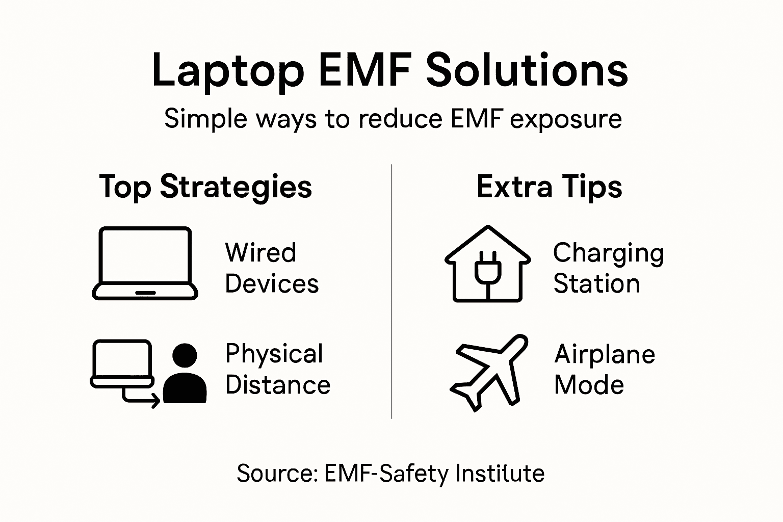 Infographic on reducing laptop EMF exposure