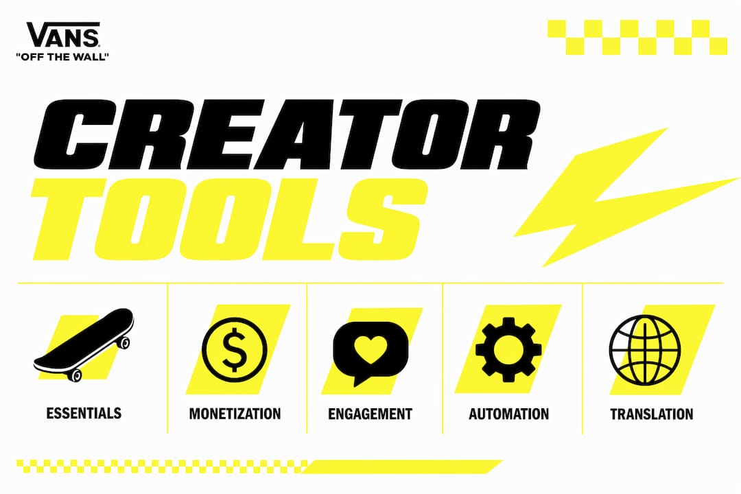 Infographic presenting creator tool categories overview
