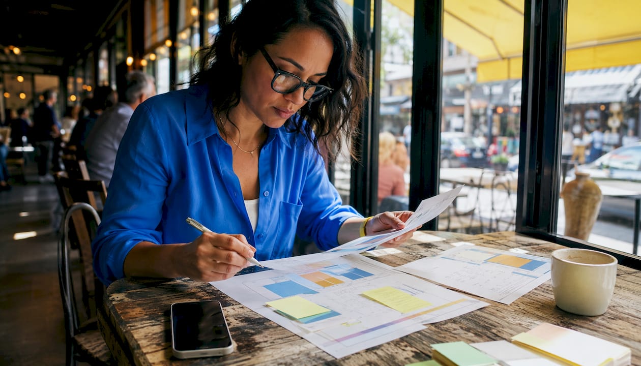 Woman planning event marketing strategy