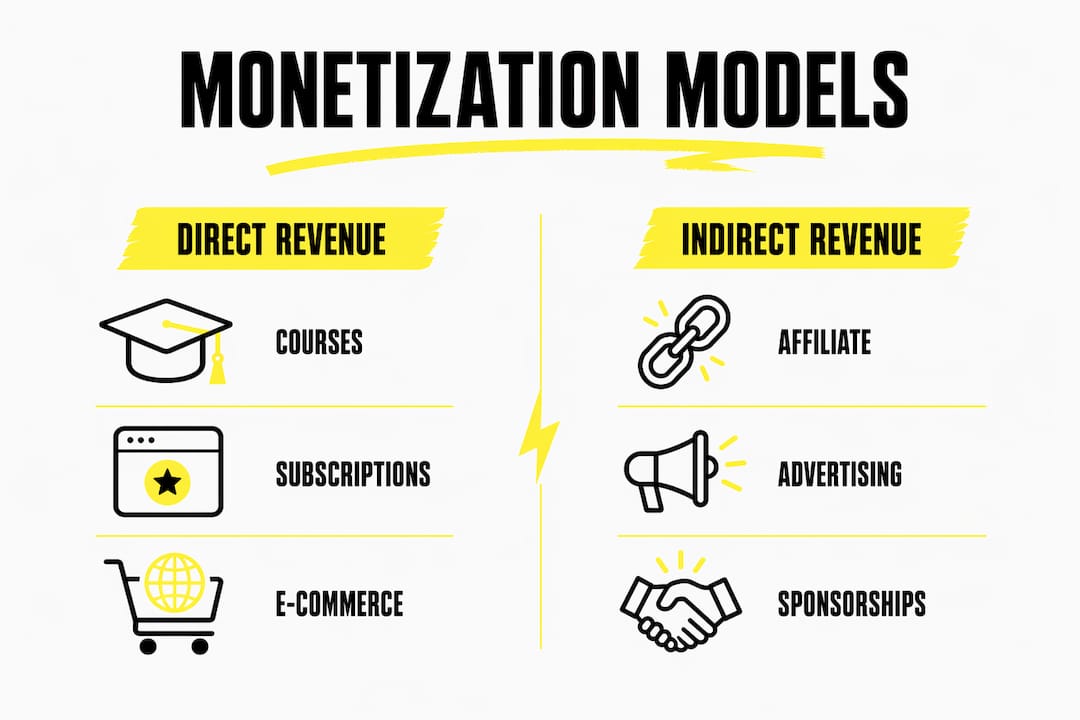 Infographic comparing monetization models
