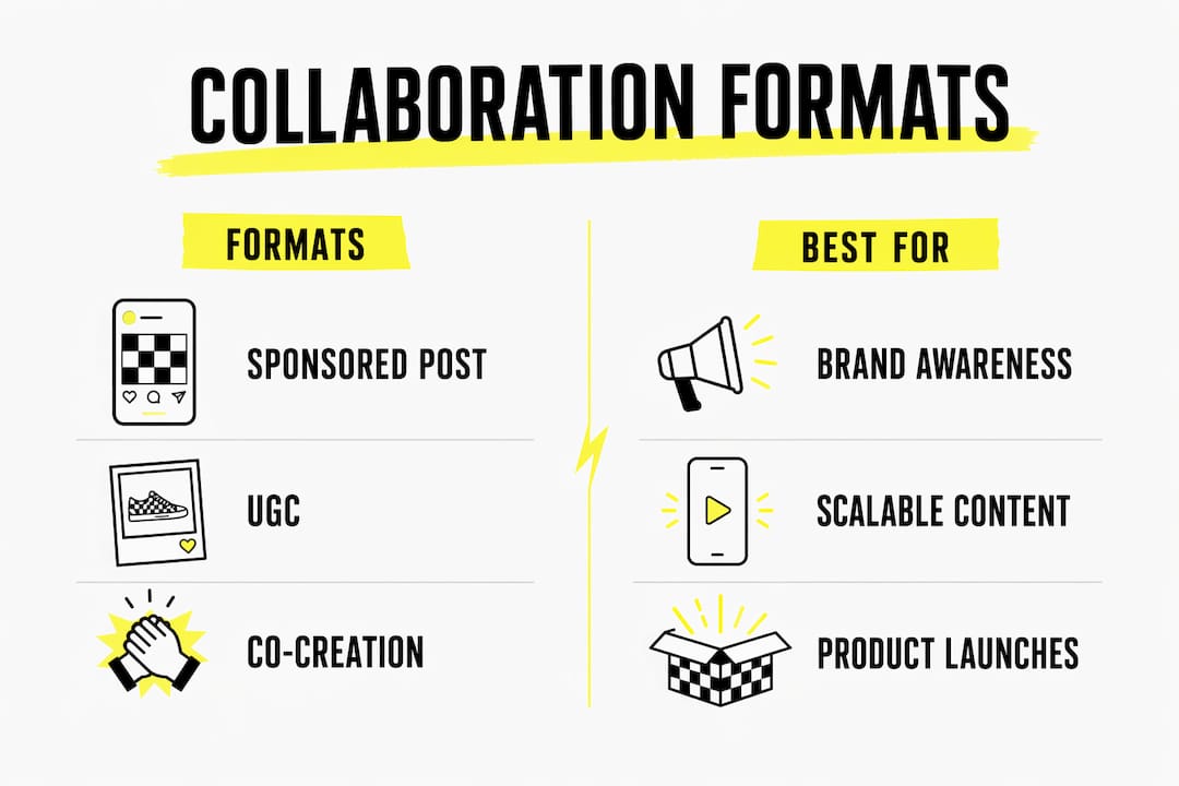 Infographic comparing collaboration formats and their best uses