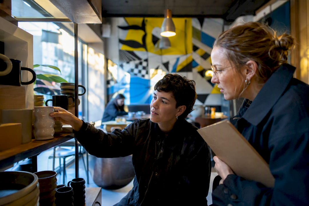 Hand selecting product during ethnographic research
