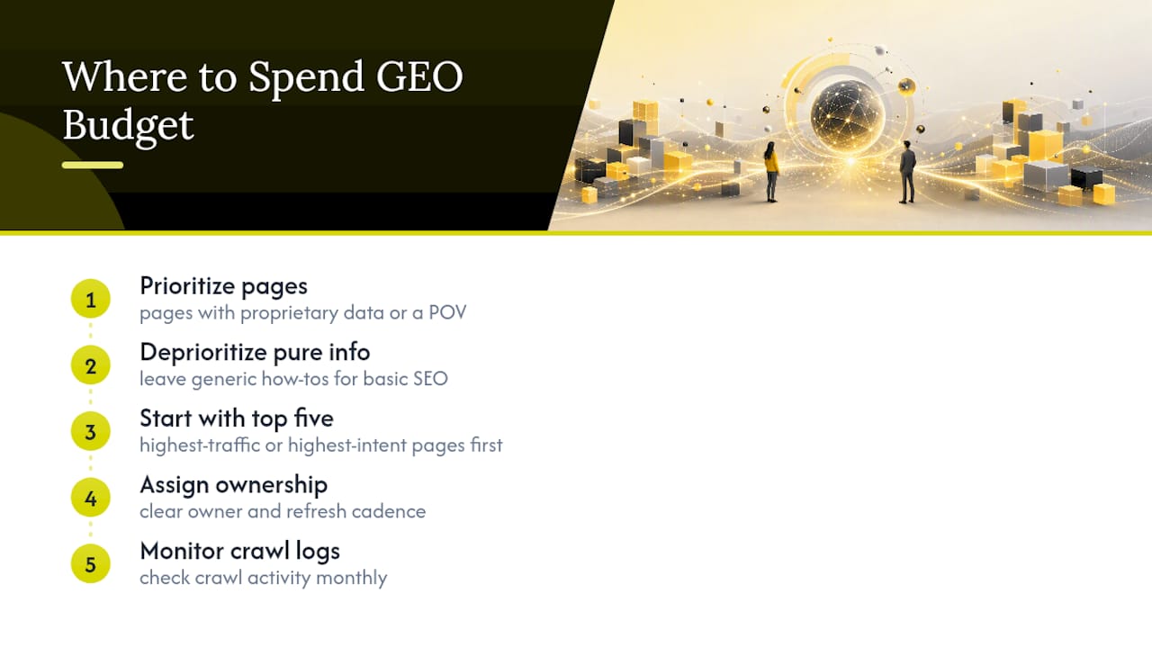 Where Should You Actually Put Your GEO Budget? — overview diagram