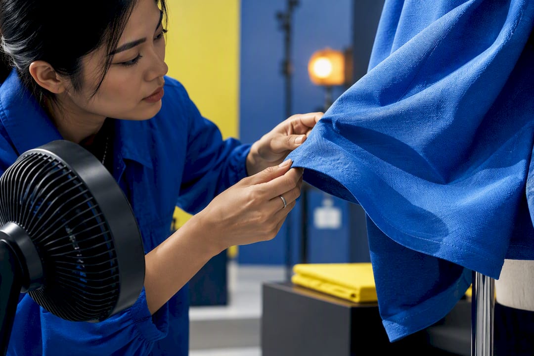 Fabric movement under controlled studio lighting