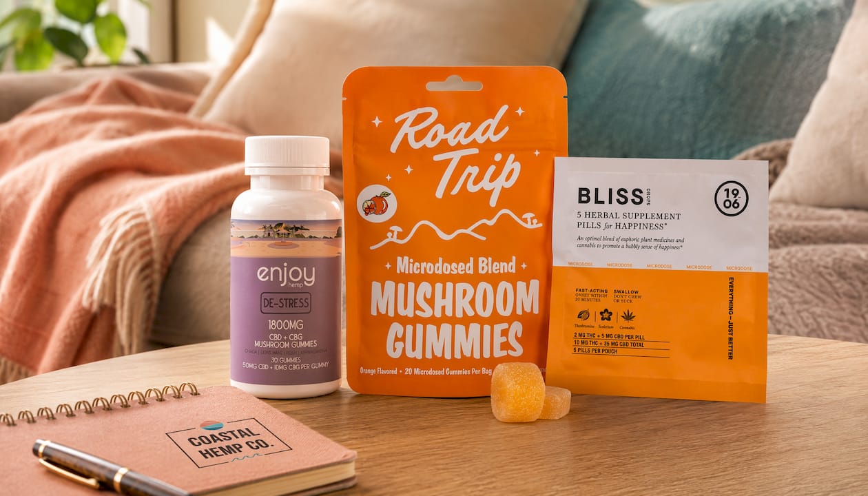 Enjoy De-Stress Gummies - CBD + CBG + Mushroom Blend