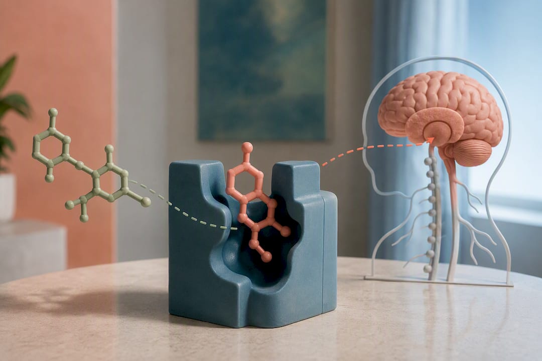 Illustration of THC binding CB1 receptors
