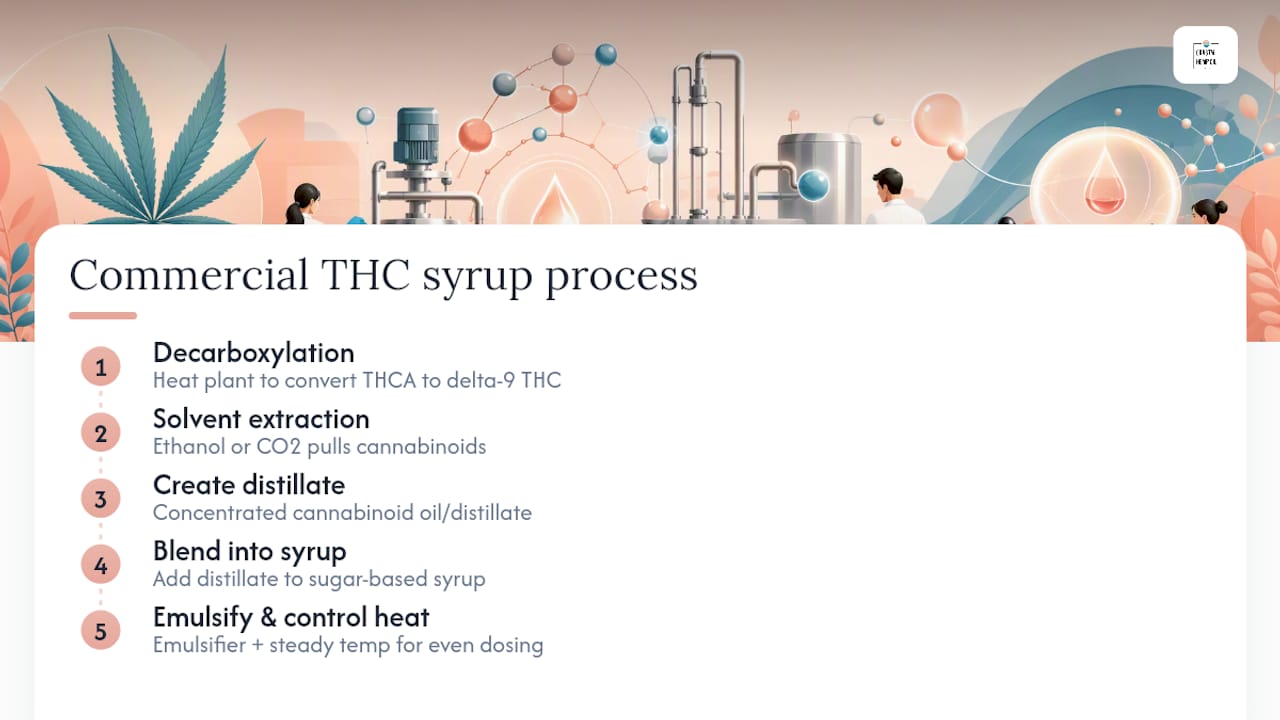 Five-step THC syrup infusion process