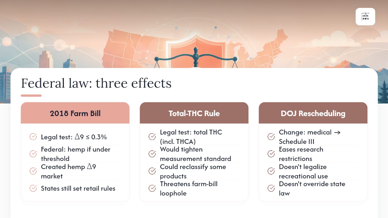 How Does Federal Law Affect Delta 9 THC? — overview diagram