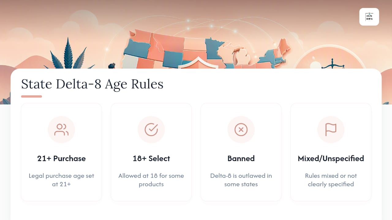 Four categories of Delta 8 state rules