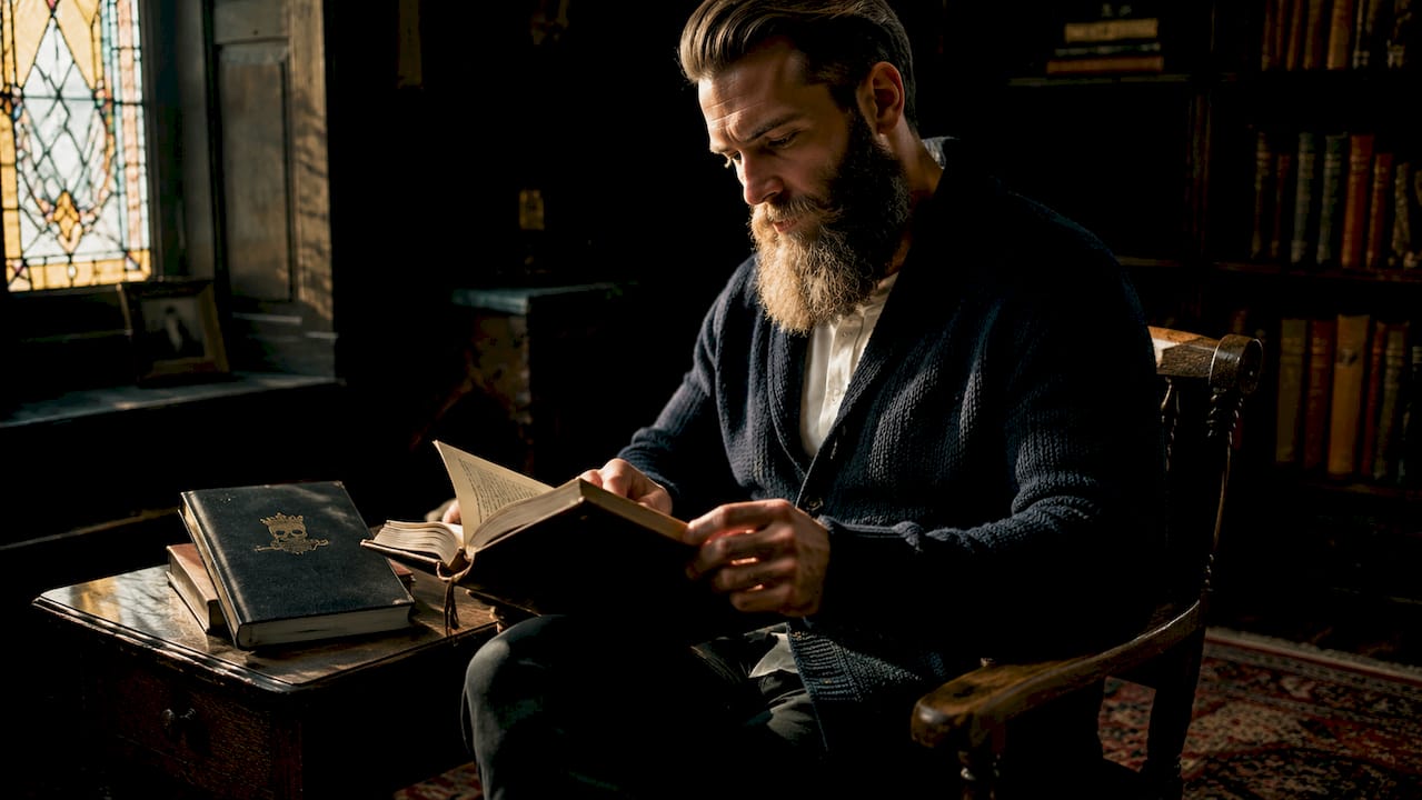 Close side profile showing wick effect on beard hair