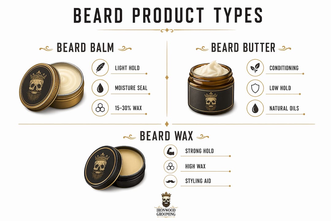 Infographic comparing balm, butter, and wax