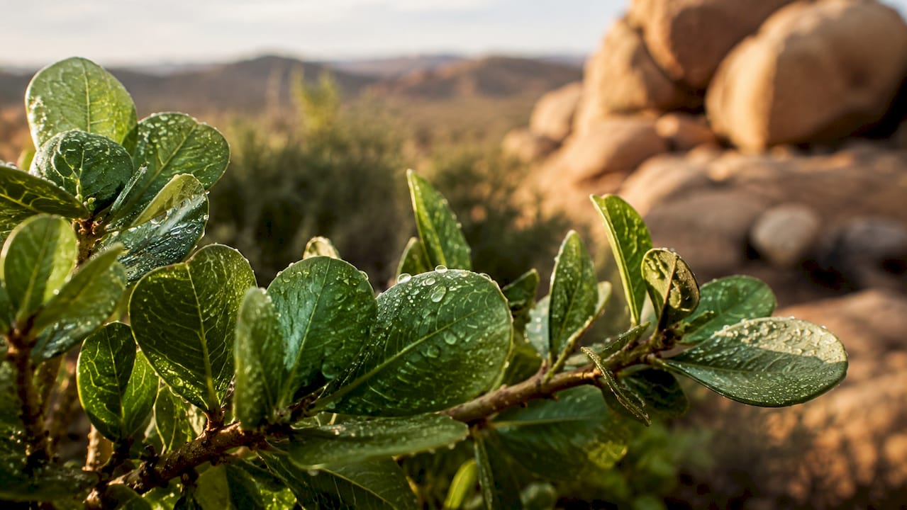 Close-up of candelilla wax plant leaves