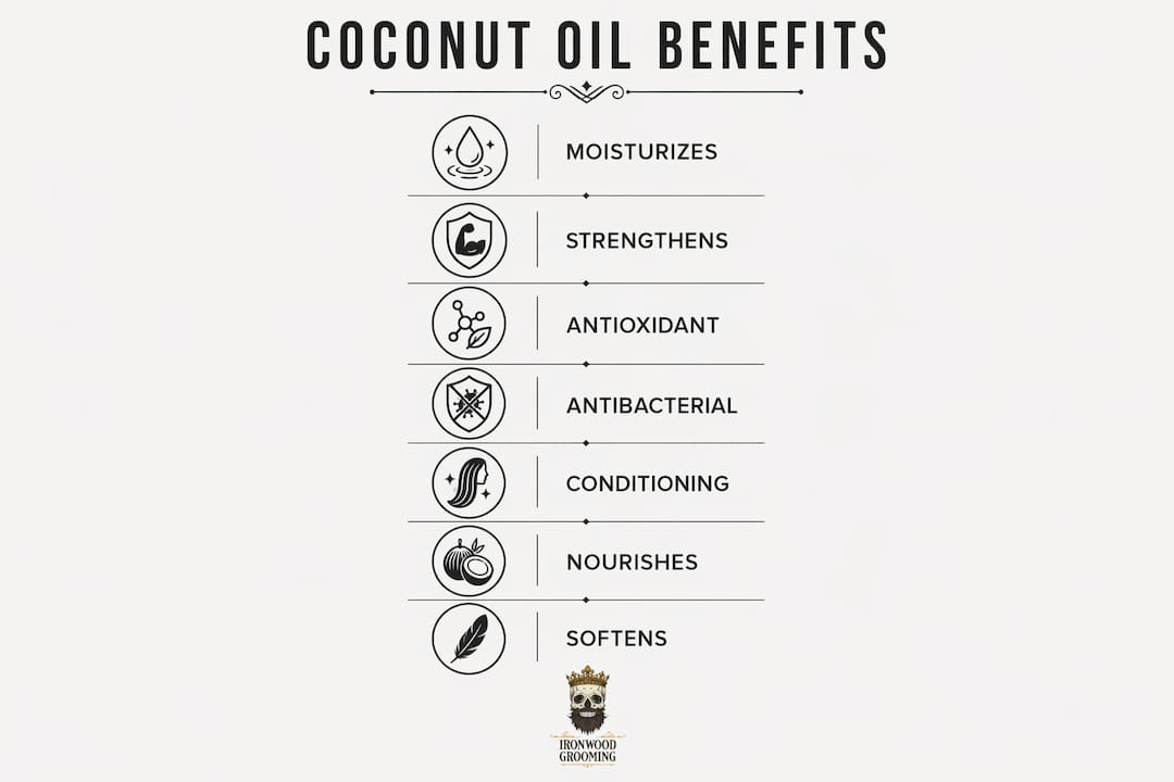 Infographic illustrating coconut oil benefits