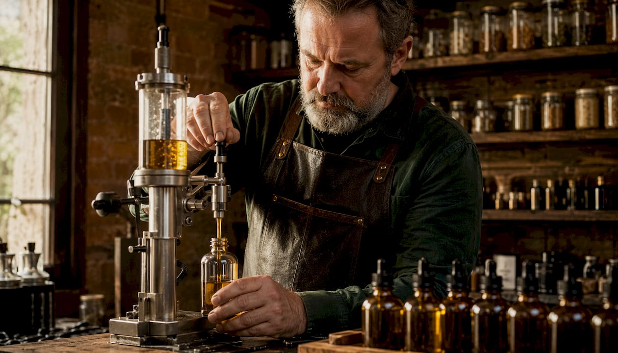 Craftsman bottling small-batch grooming products