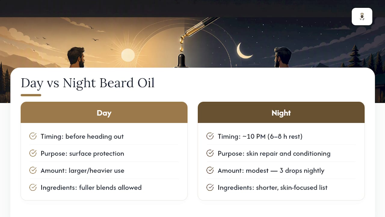 Beard Oil at Night: A Simple Nightly Routine for a Softer Beard — overview diagram