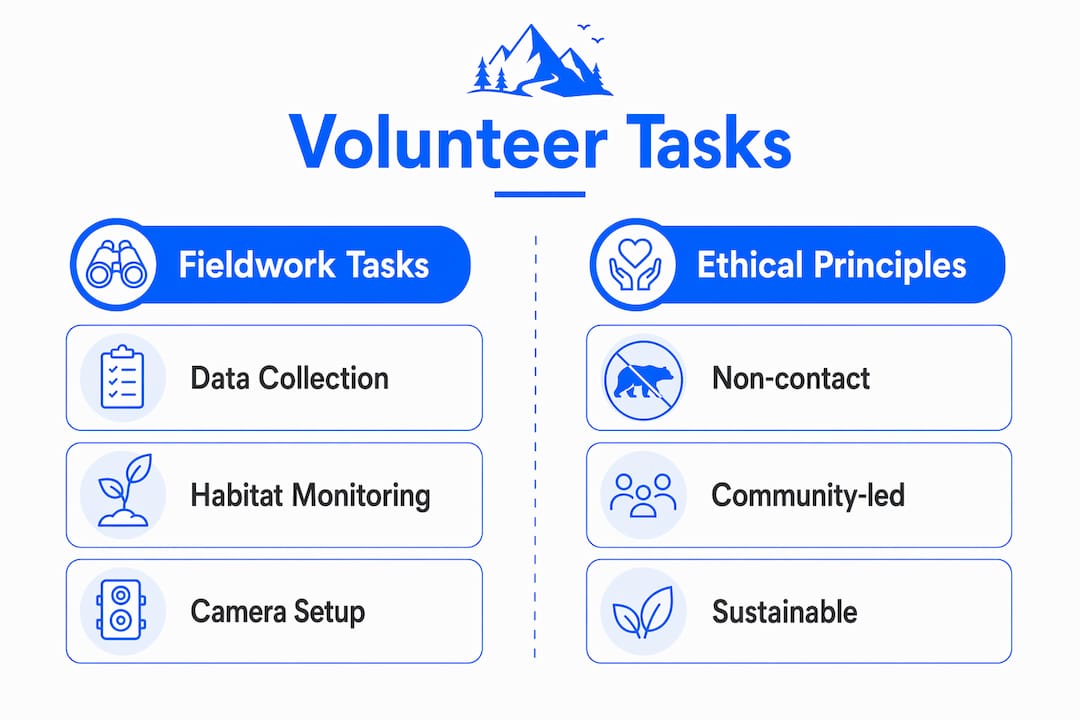 Infographic comparing volunteer tasks and ethics