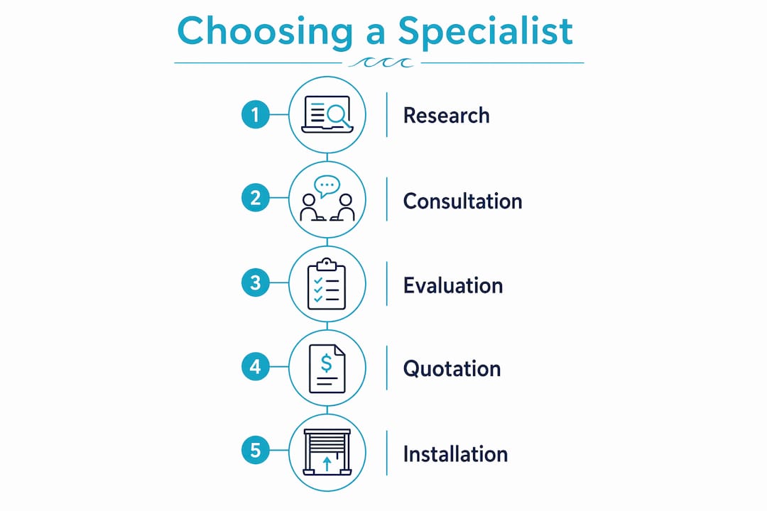 Infographic showing steps to choose local specialist