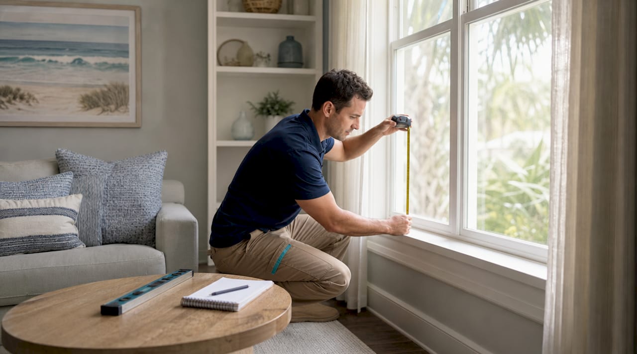 Professional measuring window for blind installation