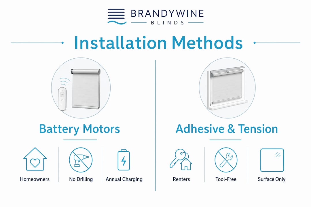 Infographic comparing blind installation methods