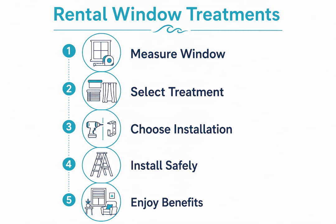 Infographic of window treatment installation steps
