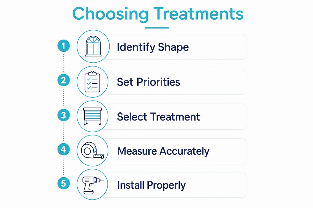 Infographic guiding window treatment selection steps