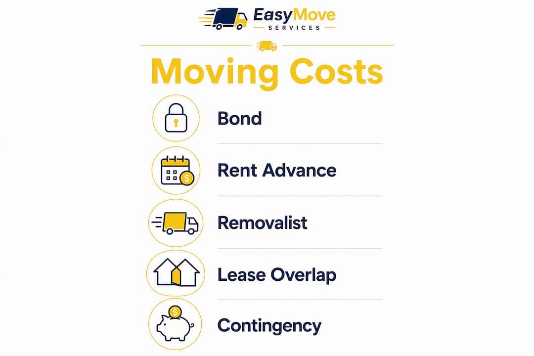 Infographic showing key interstate moving costs