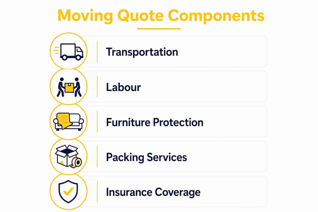 Infographic outlining moving quote components