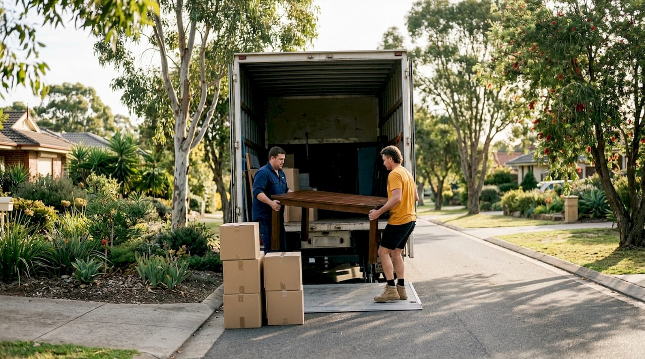 Affordable moving options for renters in Australia 1 Backloading removal truck loading furniture outdoors