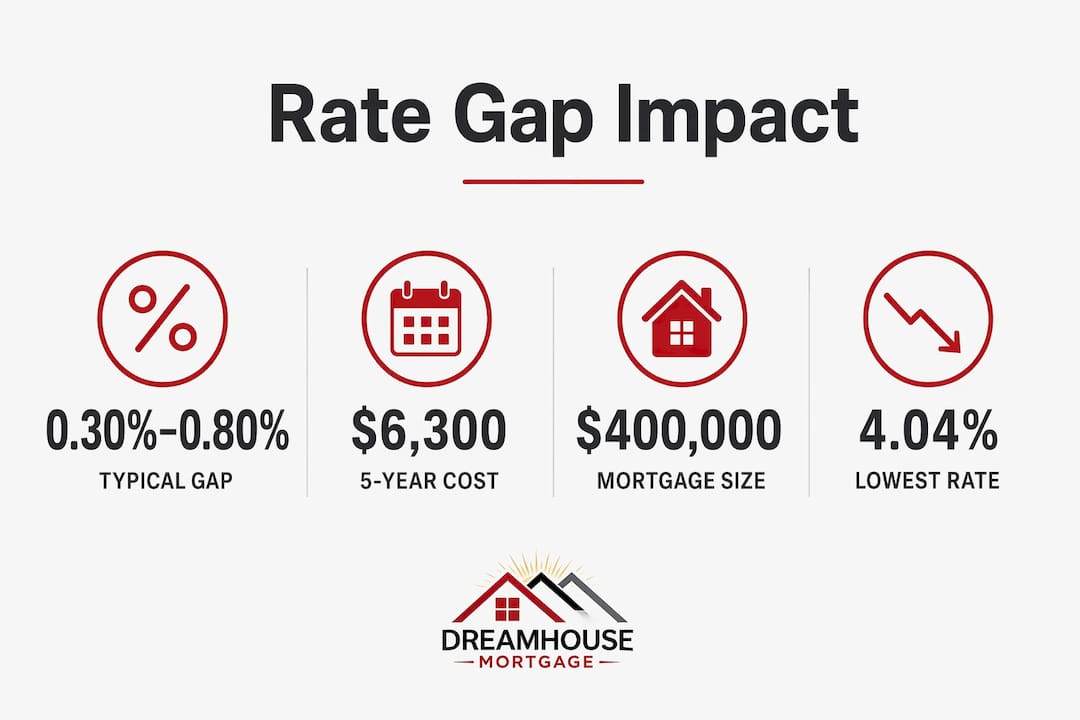 Infographic showing financial impact of mortgage rate gap