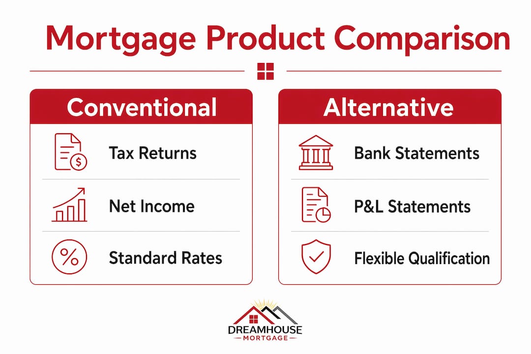 Infographic comparing conventional and alternative mortgages