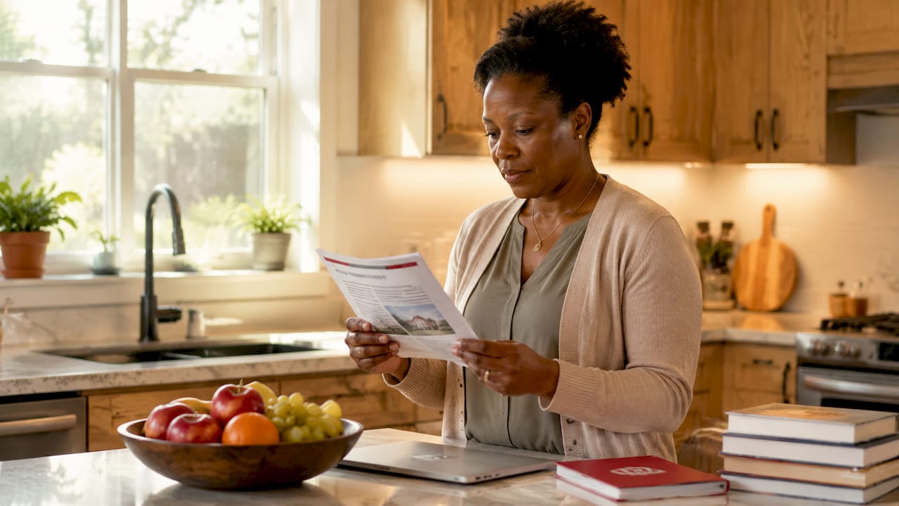 Woman studying mortgage stress test guidelines