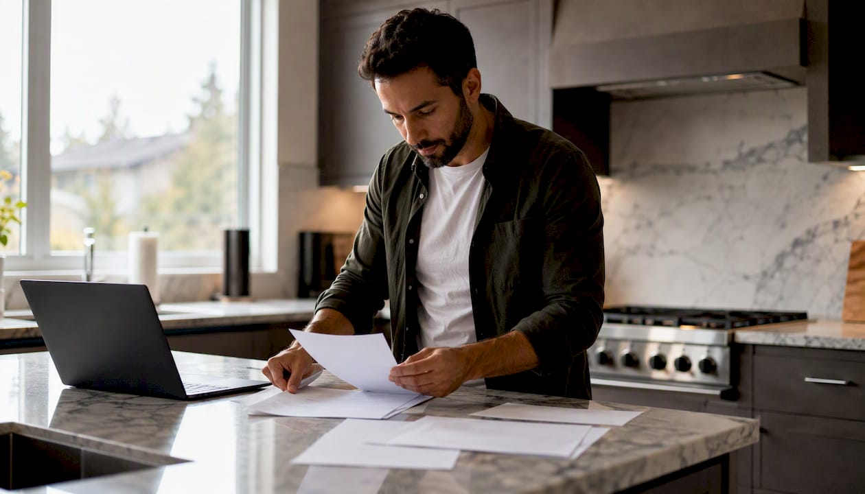 Hands holding mortgage papers