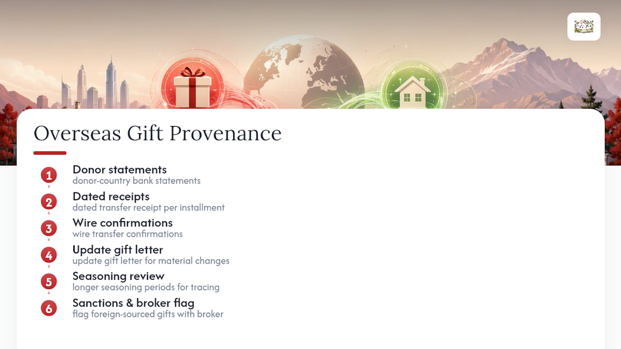 Overseas gift funds mortgage documentation flow