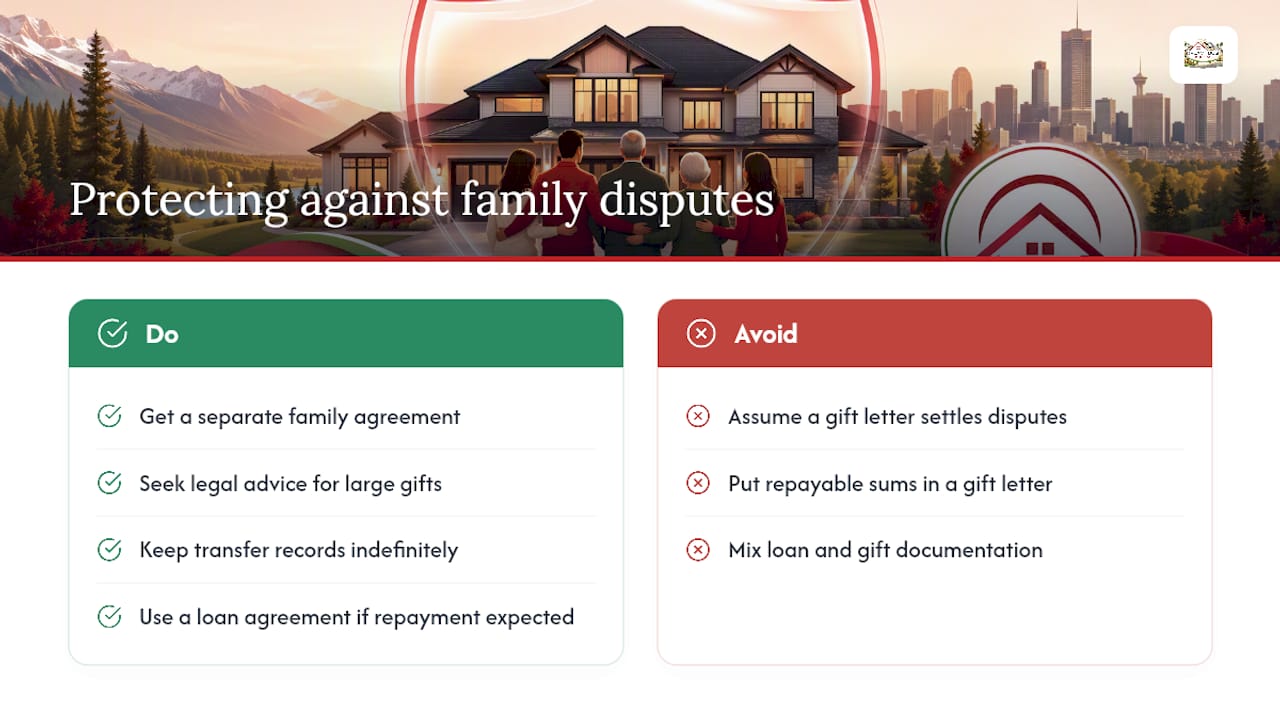 Does a Gift Letter Protect You From Family Disputes Later? — overview diagram