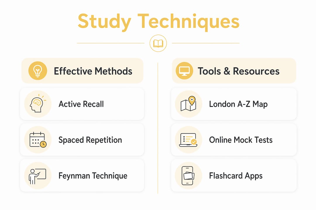 Infographic comparing study techniques and tools
