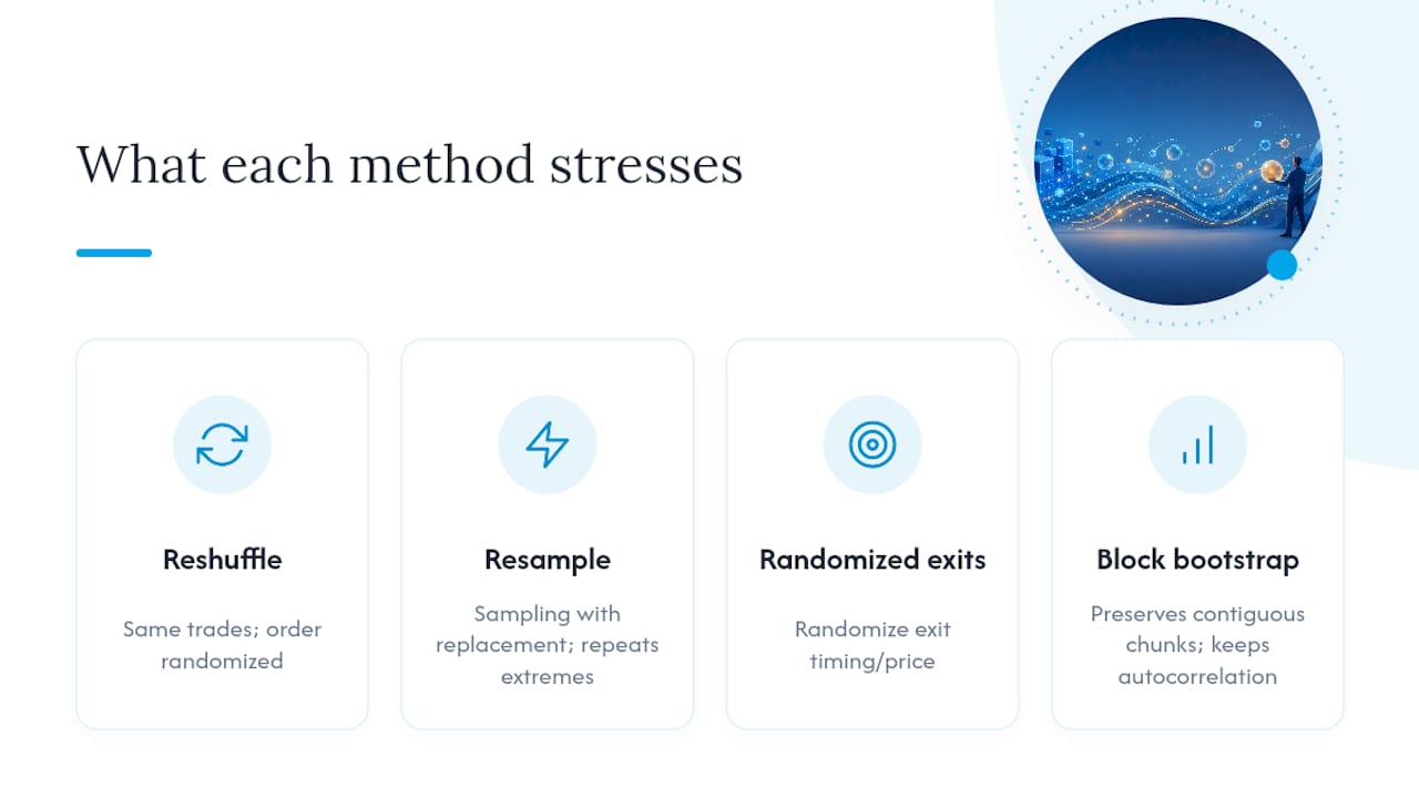 Comparison of four Monte Carlo methods